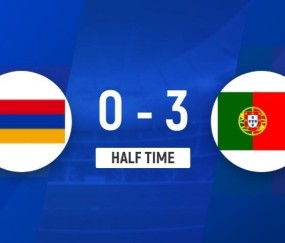 半场-葡萄牙暂3-0亚美尼亚 C罗生涯941球坎塞洛传射菲利克斯破门